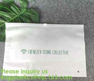 Transparent PVC Biodegradable Custom Frosted Slider Zipper Pouch For Bikini Swimwear Clothing Plastic Packaging Ziplock
