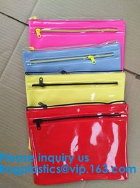 Custom Made Clear Plastic Vinyl Pvc A4 File Bag With Slider Ziplock,Vinyl PVC Bags With Slider Zipper, BAGEASE, BAGPLAST