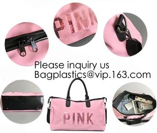 Pink Color Nylon Waterproof Handbag  Large Capacity  Carry-on Bag Durable Multifunction Bag Portable Women Bag