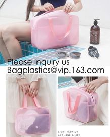 Custom design PU cosmetics zipper pouches transparent PVC wash gargle bags,China Wholesale Travel Transparent Lattice