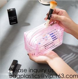 Clear Zipper Pouch with Strap Makeup Bag PVC Cosmetic Pouch,Printing Clear Ziplock Cosmetic PVC Pouch, bagease, bagplast
