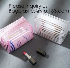 Clear Zipper Pouch with Strap Makeup Bag PVC Cosmetic Pouch,Printing Clear Ziplock Cosmetic PVC Pouch, bagease, bagplast