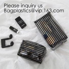 Clear Zipper Pouch with Strap Makeup Bag PVC Cosmetic Pouch,Printing Clear Ziplock Cosmetic PVC Pouch, bagease, bagplast