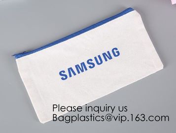 Gold Printed Gift Organic Cotton Canvas Makeup Bag,Personalized Cosmetic Bag Makeup Tassel Bag Custom Canvas Pouch