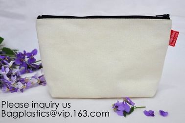 Promotional canvas hand carry makeup bag cosmetic organizer,natural canvas Makeup Bag Cotton Cosmetic Bag, bagease