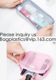 Travel toiletry pouch cosmetic makeup organizer bag zipper transparent pvc mesh bags,pouch nylon cosmetic gift bags&case