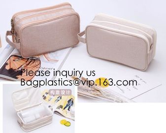 New Fashion Travel Makeup Brush Mesh Cosmetic Bag,Portable Canvas Travel Organizer Cosmetic Bag Toiletry Makeup Wash Bag