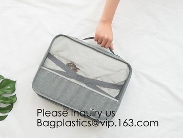 Custom Private Logo Travel Accessories Laundry Pouch 4pcs Packing Cubes Set Compression Travel Cubes, bagease, bagplasti
