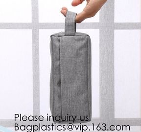 Wholesale Men Vintage Zipper Cosmetic Bag Leather Wash Cotton Canvas Makeup Bag Toiletry Bag, bagease, bagplastics