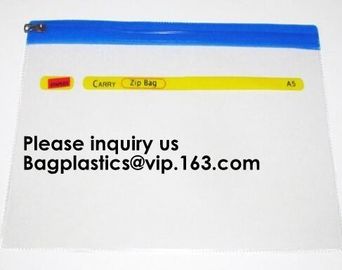 Factory Custom Made Environmental Printing Pvc Eva Pe Ziplock Bag File Bag Snap Fastener Bag,A4 ziplock file folder pack