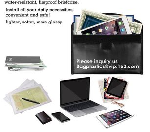 waterproof and fireproof resistant document bag,Lock Box Bag For Documents Money & Office Files Freproof Safe Bag with L