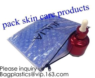 Ziplock Bubble Bag Cosmetic,Skincare,Jewelry Shock-Proof,PVC  Holographic Ziplock Bubble Bag For Cosmetics, bagease