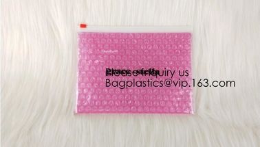 New Design Pvc Ziplock Epe Foam Heart-Shaped Bubble Bag For Cosmetic/Pink Plastic Bubble Bag With Zipper bagease package