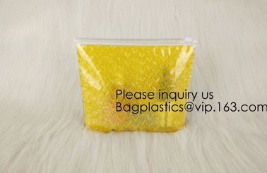 New Design Pvc Ziplock Epe Foam Heart-Shaped Bubble Bag For Cosmetic/Pink Plastic Bubble Bag With Zipper bagease package