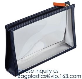 Recyclable Clear Gift Plastic Flat Bottom Logo Pvc Ziplock Nylon Packing Bags With Handles,holographic ziplock makeup co