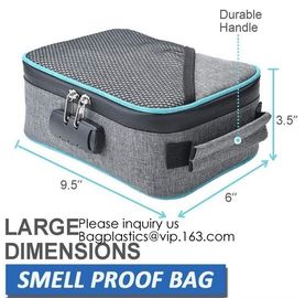 Child Proof Travel Herb Storage Case Large Stand Up Carbon Lining Smell Proof Resealabe Ziplock Stash Bags bagease pac