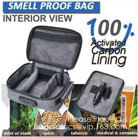 Child Proof Travel Herb Storage Case Large Stand Up Carbon Lining Smell Proof Resealabe Ziplock Stash Bags bagease pac