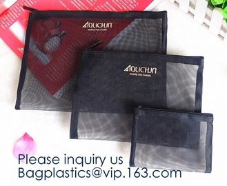 Travel Makeup Brush Mesh Cosmetic Bag,Net Zipper Make Up Mesh Cosmetic Pencil Case Bag Manufacturer,Portable Clear Trave