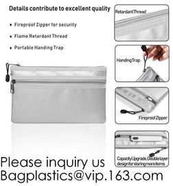 Silicone Coated Fire Resistant Envelope bag Fireproof Money Document Bag,Fireproof Bag Fire Proof and Water Resistant Do