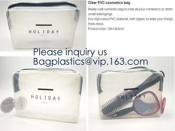 Clear Toiletry Bag - Compression Packing Cube - PVC Cosmetic Bag - Transparent Makeup Bag - See Through Plastic Clear Ba