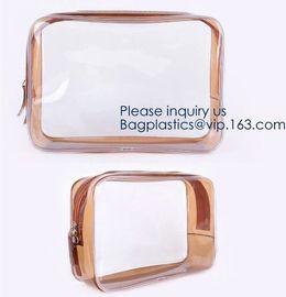 PVC Transparent Vinyl Zipper Cosmetic, Toiletry Bag, Vacation, Bathroom, Storage, multipurpose bag,school, office, trave