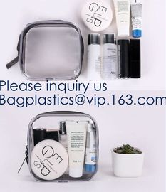 TSA Air Travel Toiletry Bag Set with Zipper Vinyl PVC Make-up Pouch Handle Straps for Women Men, Roybens Waterproof Pack