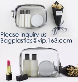 TSA Air Travel Toiletry Bag Set with Zipper Vinyl PVC Make-up Pouch Handle Straps for Women Men, Roybens Waterproof Pack