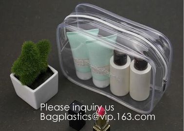 Clear Travel Toiletry Bag PVC Waterproof Cosmetic Makeup Bags Organizer With Handle See Through Plastic Clear Case