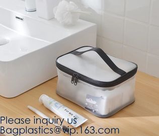 Clear Toiletry Makeup Bag, Travel Case, Cosmetic Organizer PVC Plastic w/Handle,Travel Organizer for Women & Man, Polyes