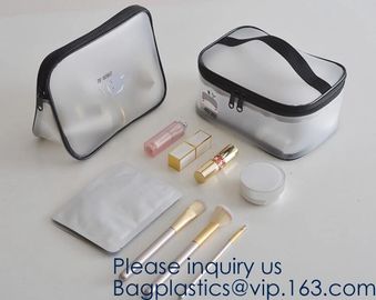 Clear Toiletry Makeup Bag, Travel Case, Cosmetic Organizer PVC Plastic w/Handle,Travel Organizer for Women & Man, Polyes