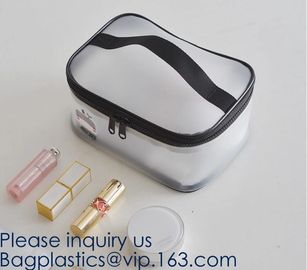 Clear Toiletry Makeup Bag, Travel Case, Cosmetic Organizer PVC Plastic w/Handle,Travel Organizer for Women & Man, Polyes