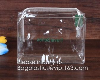 Transparent Plastic Cosmetic Organizer Bag Pouch With Zipper Closure,Travel Toiletry Makeup Bag shampoo, cosmetics, lips