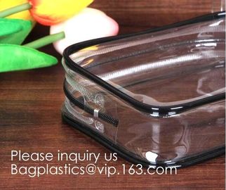 5 Pack Clear PVC Zippered Toiletry Carry Pouch Portable Cosmetic Makeup Bag for Vacation, Bathroom and Organizing pack