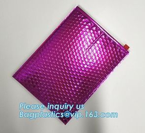 Biodegradable Ziplock Reusable Bubble Packing  Zipper Pink Bag, reclosable, slider zipper seal, ziploc metallic bubble b