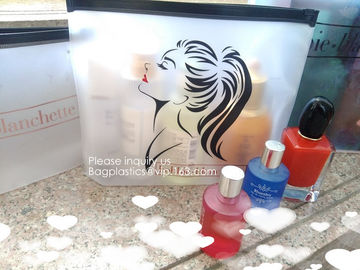 Biodegradable frosted eva plastic pvc zip lock cosmetics bag,  frosted cosmetics bag,pvc zipper bag,custom eva bag