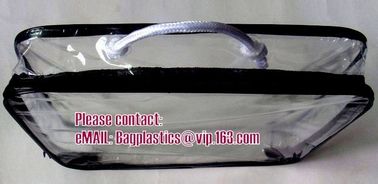 clear pvc packaging bag with handle for wine, vinyl pvc zipper gift tote bags with handles, gift bag with plastic snap