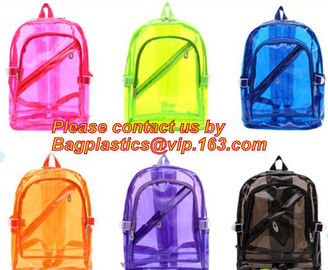 Backpack Bag Casual Backpack For Women, outdoor clear pvc plastic backpack, school travel backpack with padded shoulder