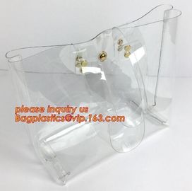 Clear Tote Bags Handbag PVC Women Shoulder Fashion Transparent Beach Bag, PVC Women Bags Tote Beach Handbags, eco zipper