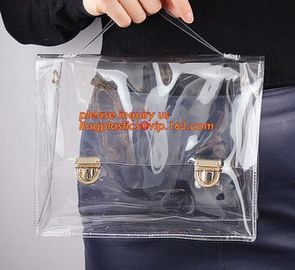 biodegradable PVC tube handle carrier bag, handle packing bag oem pvc bag,zipper pvc cosmetic bag with handle bags, sack