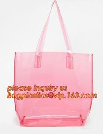Large Clear Tote Bags PVC Beach Lash Package Tote Shoulder Bag with Interior Pocket, beach lash package tote