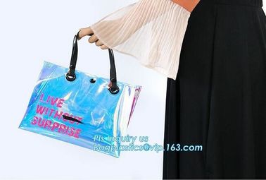 custom pvc handle bag,pvc gift bag, packaging packing handle bag with button close, vinyl clear pvc tote bags, Reusable