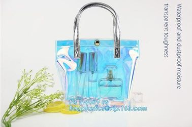 professional custom cosmetic bags waterproof clear pvc travel cosmetic makeup bag, pouch pvc handle tote bag, carrier, h