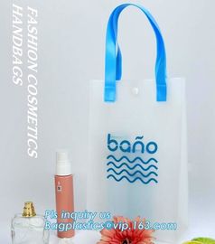 Waterproof recycled handle shopping square bottom transparent pvc plastic bag, promotion gifts packing plastic handle PV