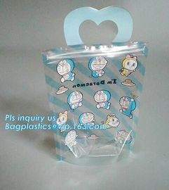 PVC shopping bag transparent pp plastic handle bag, Vinyl PVC Handle Carrier Promotion Industrial Use Jelly Packaging Ba