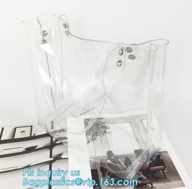 Women Handbag PVC Single Shoulder Bag with Handles, Lady's Jelly Transparent PVC Beach Handbag Tote Shoulder Bag & Mini
