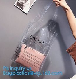 PVC Beach Handbag Tote Shoulder Bag & Mini Cosmetic Bag, Handbag Hand Tote Bag Handbags For Ladies Women Bag