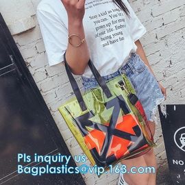 Bow Handle Hanger Zipper Lock Cosmetic Pvc Bag With Ziplock, handle bag gift clear vinyl plastic packaging zipper bags w
