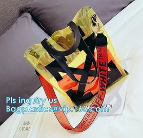 Bow Handle Hanger Zipper Lock Cosmetic Pvc Bag With Ziplock, handle bag gift clear vinyl plastic packaging zipper bags w