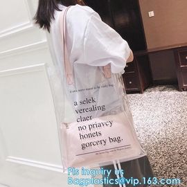Toiletry Cosmetic Pvc Handle Bag, pvc bag withTube handle custom popular pvc bag wholesale, Waterproof Transparent Cosme