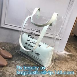 Toiletry Cosmetic Pvc Handle Bag, pvc bag withTube handle custom popular pvc bag wholesale, Waterproof Transparent Cosme